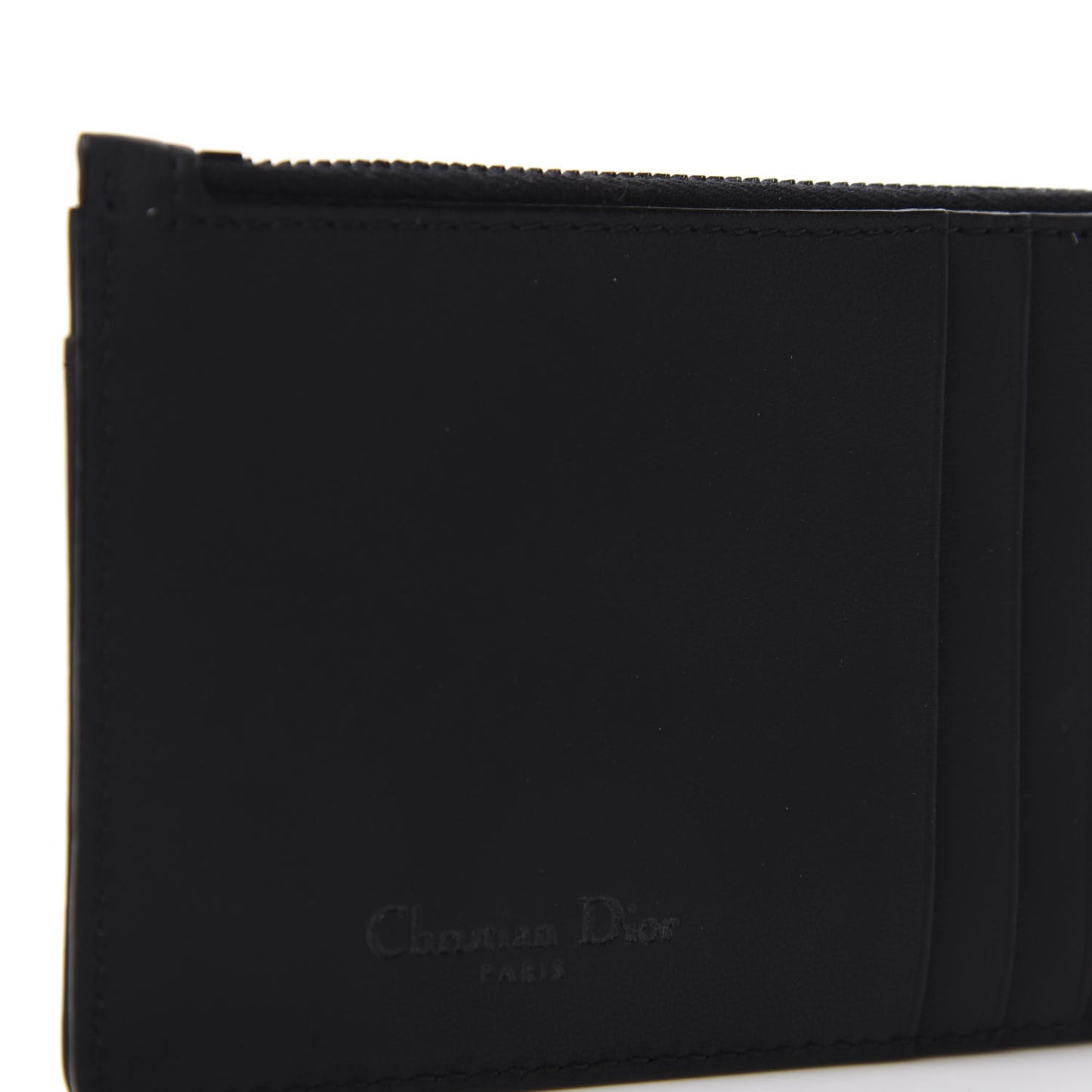 Ultra Matte Calfskin Studded Diorama Card Holder Black