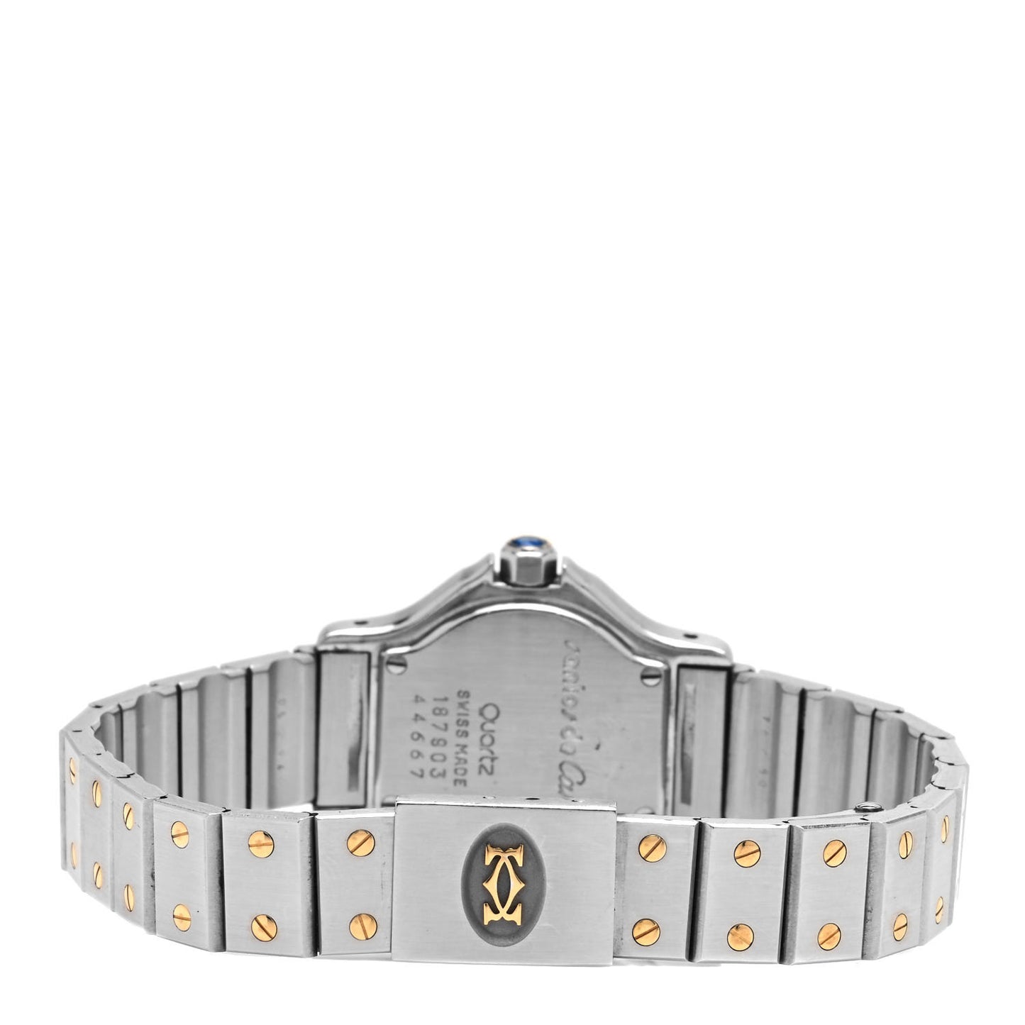 Stainless Steel 18K Yellow Gold 25mm Santos Octagon Quartz Watch