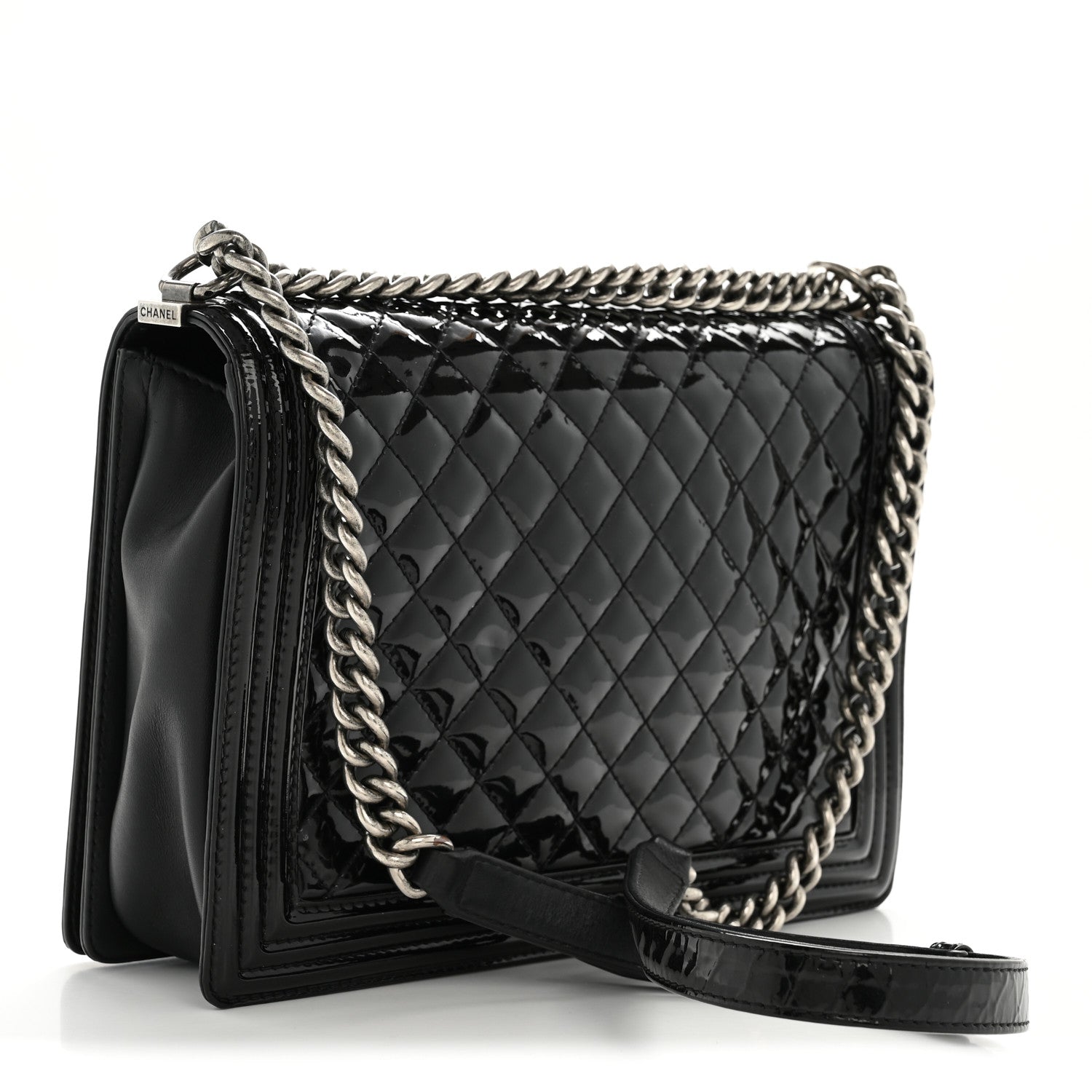 Chanel Patent Quilted Large Boy Flap Black 3 of 14