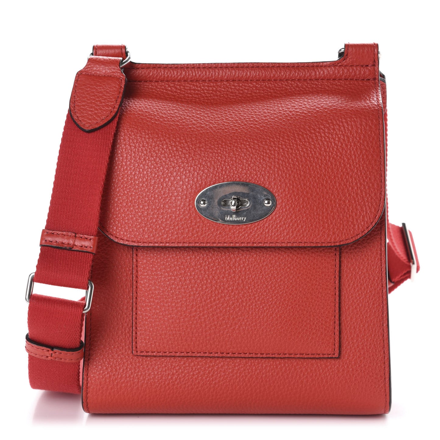 Natural Grain Calfskin Antony Messenger Crossbody Scarlet