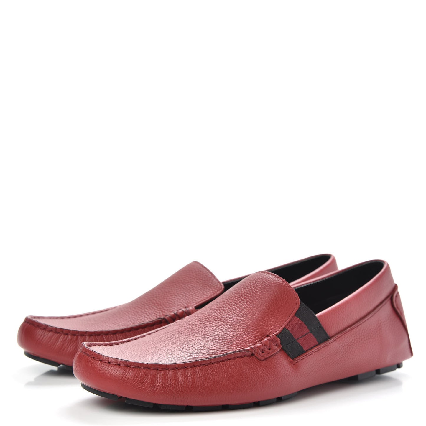 Calfskin Web Mens Driver Loafers 8.5 Red