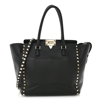 Valentino Garavani Vitello Rockstud Double Handle Tote Black 1 of 14