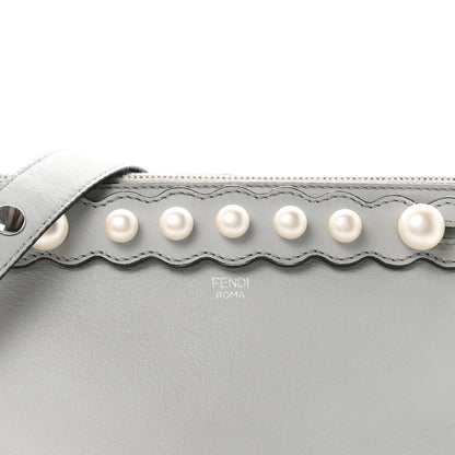 Fendi Vitello Dolce Pearl Scalloped Studded Medium By The Way Boston Bag Grigio Perla 8 of 10