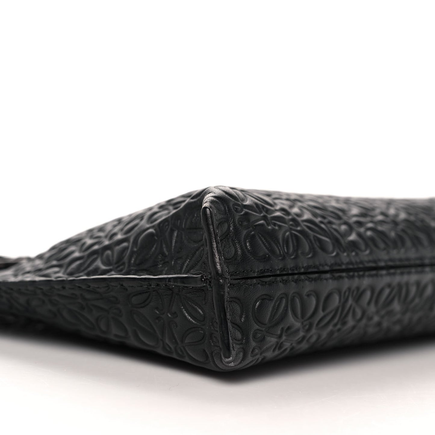 Calfskin Embossed Medium Repeat T Pouch Black
