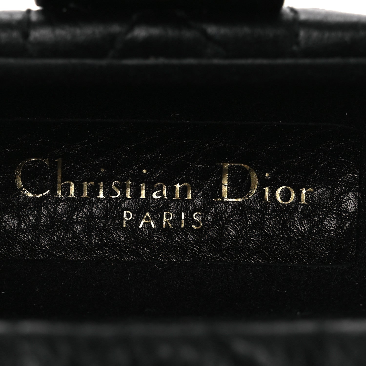 Christian Dior Supple Calfskin Cannage Caro Airpods Pro Case Black 5 of 6