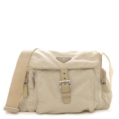 Prada Tessuto Nylon Saffiano Small Vela Messenger Deserto 1 of 11