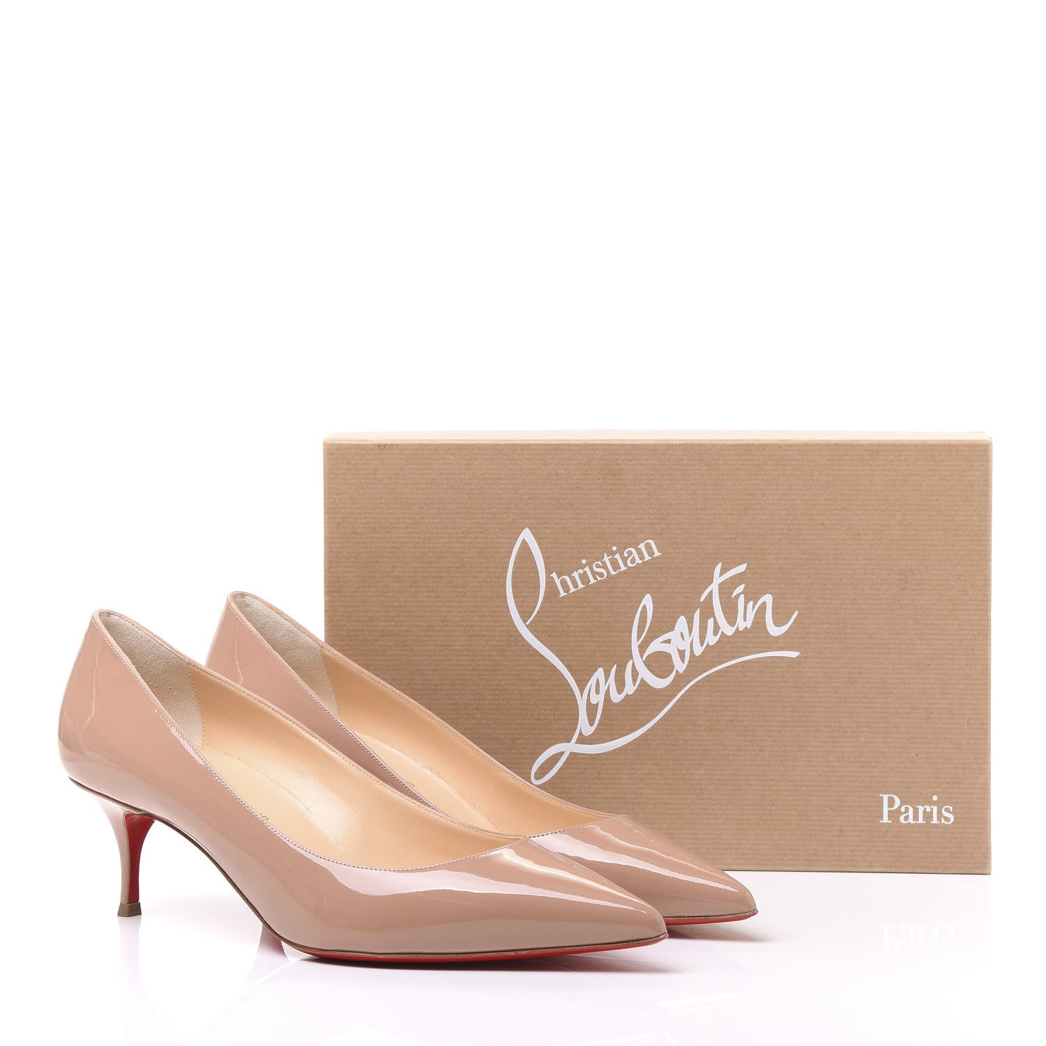 Christian Louboutin Patent Pigalle Follies 55 Pumps 39.5 Nude 8 of 8