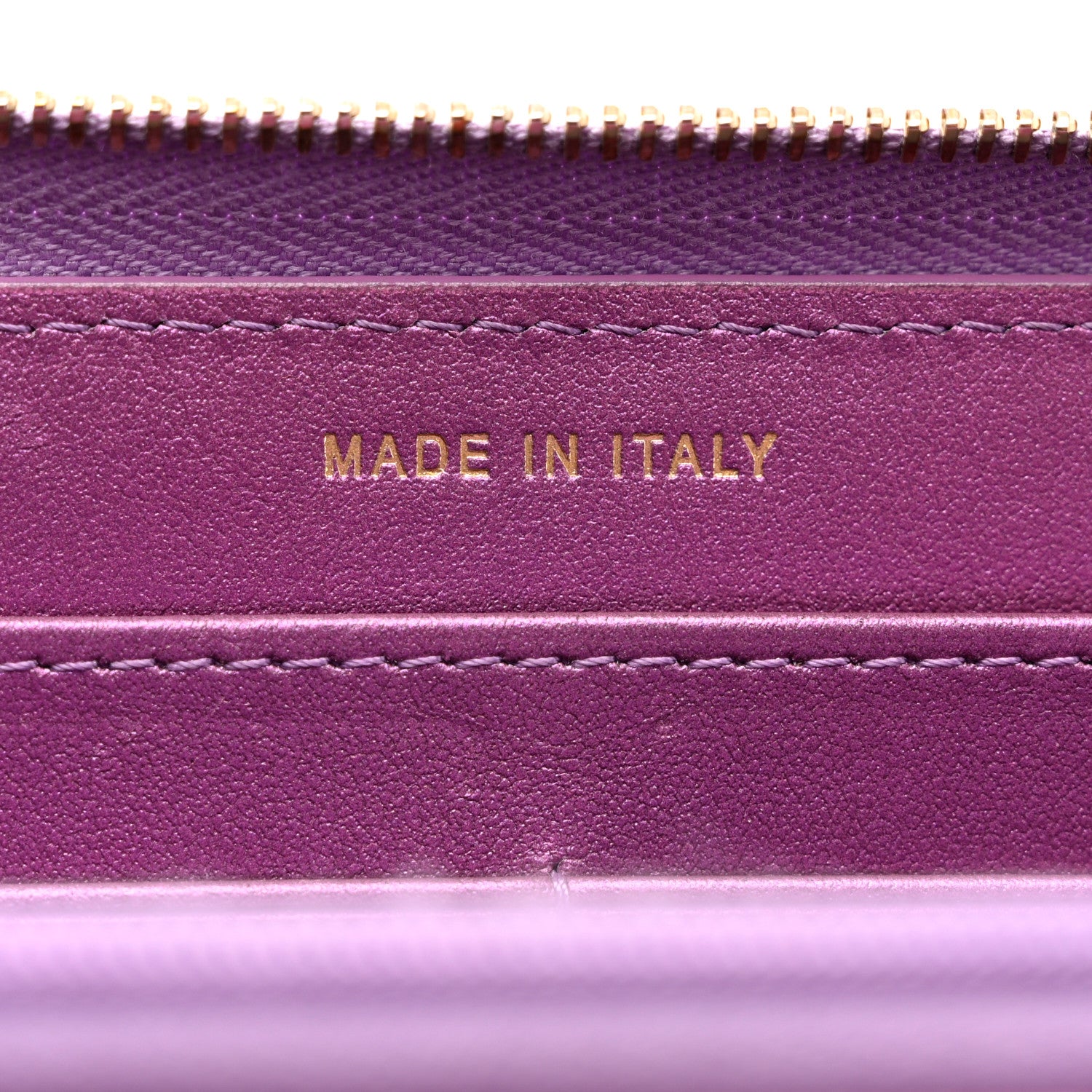 Chanel Iridescent Lambskin Quilted Large Gusset Zip Around Wallet Purple 7 of 11