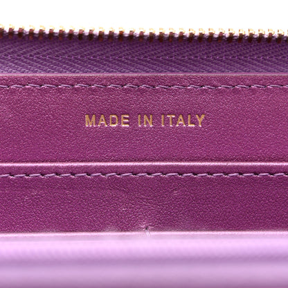 Chanel Iridescent Lambskin Quilted Large Gusset Zip Around Wallet Purple 7 of 11