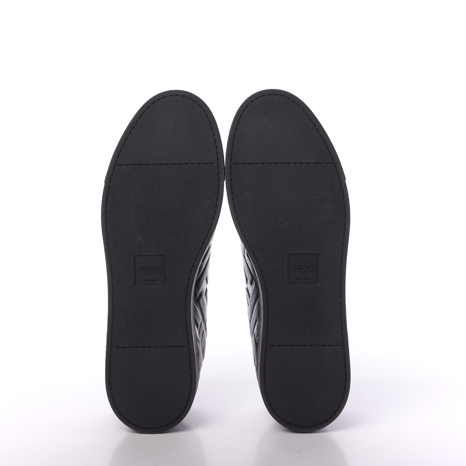 Fendi Nappa Macro FF Embossed Mens Low-Top Sneakers 9 Black 6 of 9