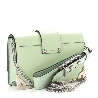 Prada Spazzolato Soft Calf Cahier Chain Wristlet Acqua 1 of 10