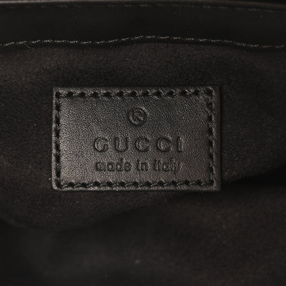 Gucci Patent Lambskin Matelasse Super Mini GG Marmont Shoulder Bag Black 6 of 9