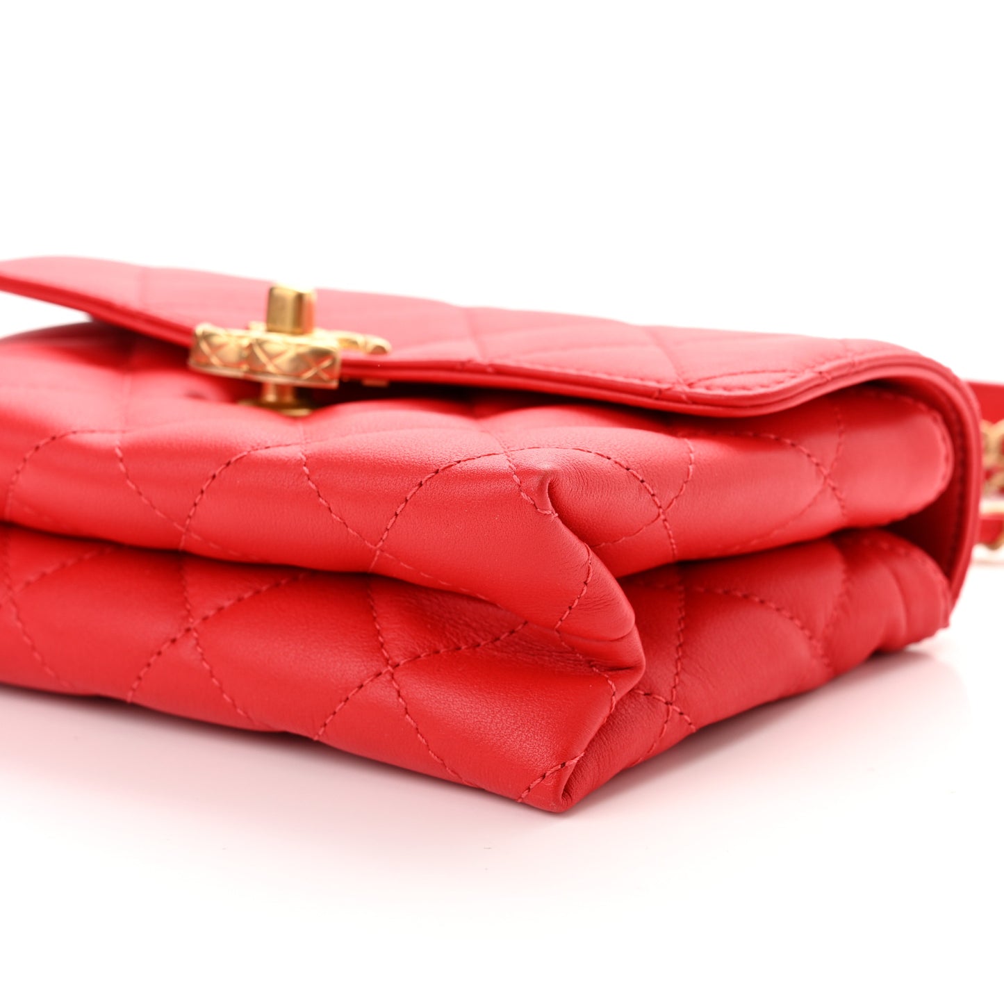 Calfskin Quilted Mini Flap Bag Red