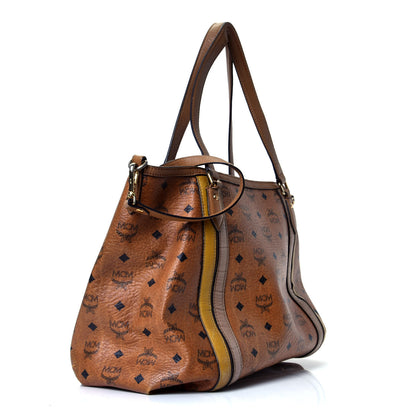 MCM Visetos Striped Tote Cognac 2 of 4