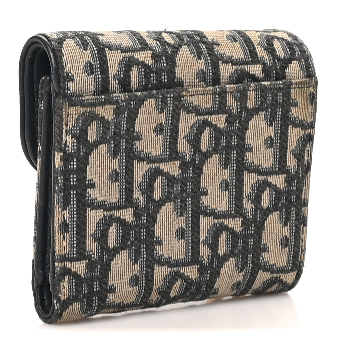 Christian Dior Oblique Saddle Lotus Wallet Blue 3 of 9