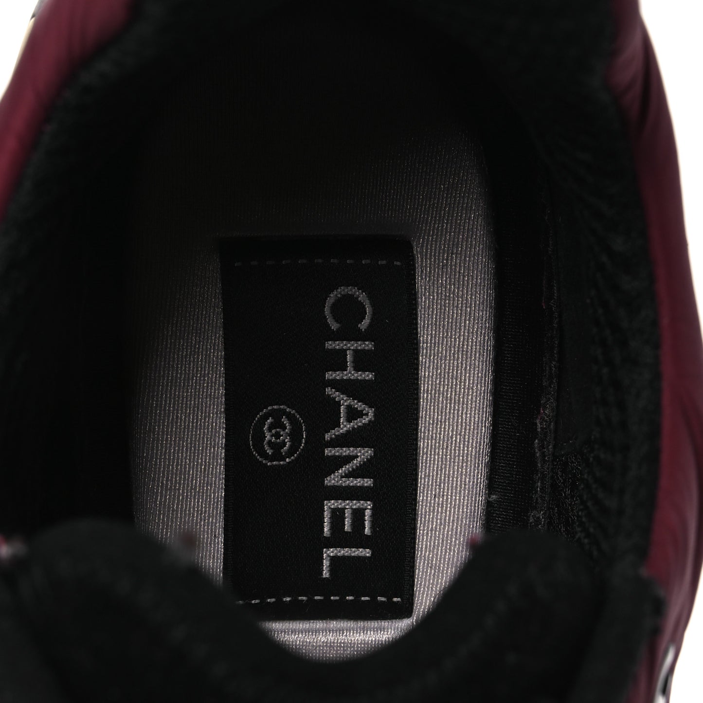 Nylon Suede Calfskin CC Sneakers 38 Burgundy Brown