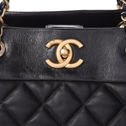 Chanel Calfskin Quilted Large Soft Elegance Tote Black 8 of 15