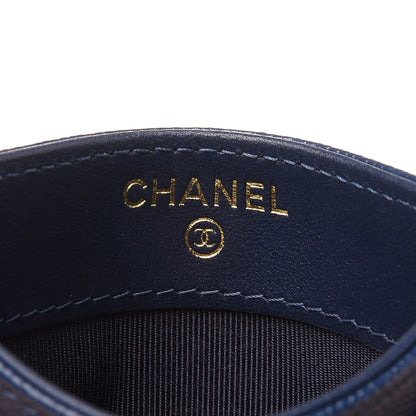 Chanel Caviar Quilted Card Holder Blue 6 of 9