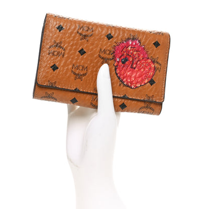 MCM Visetos New Year Series Rooster Three-Fold Flap Wallet Cognac 2 of 10