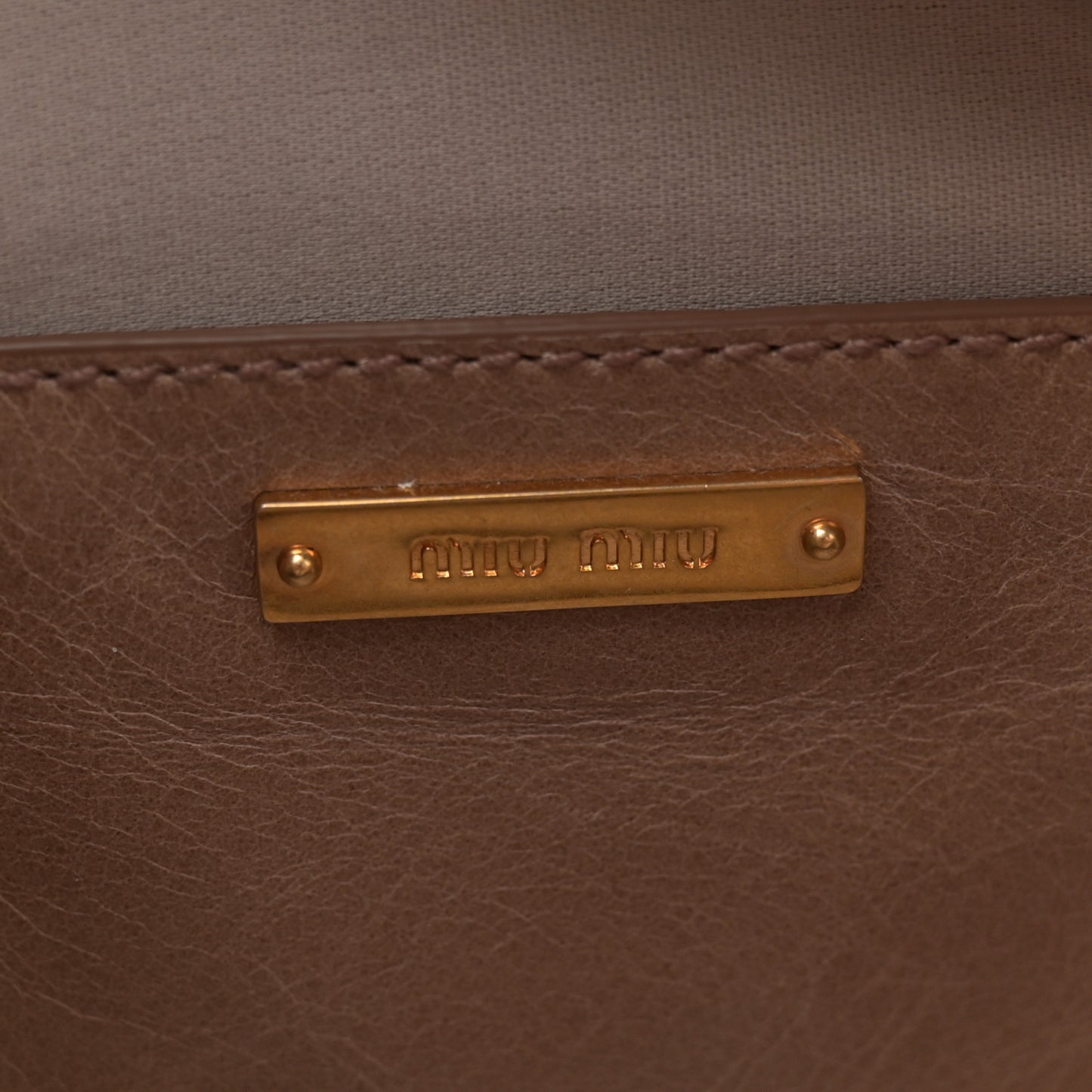 Vitello Shine Top Handle Satchel Cammeo