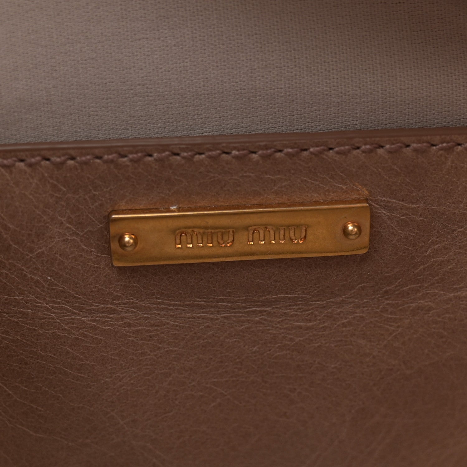 Miu Miu Vitello Shine Top Handle Satchel Cammeo 7 of 11