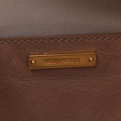 Miu Miu Vitello Shine Top Handle Satchel Cammeo 7 of 11