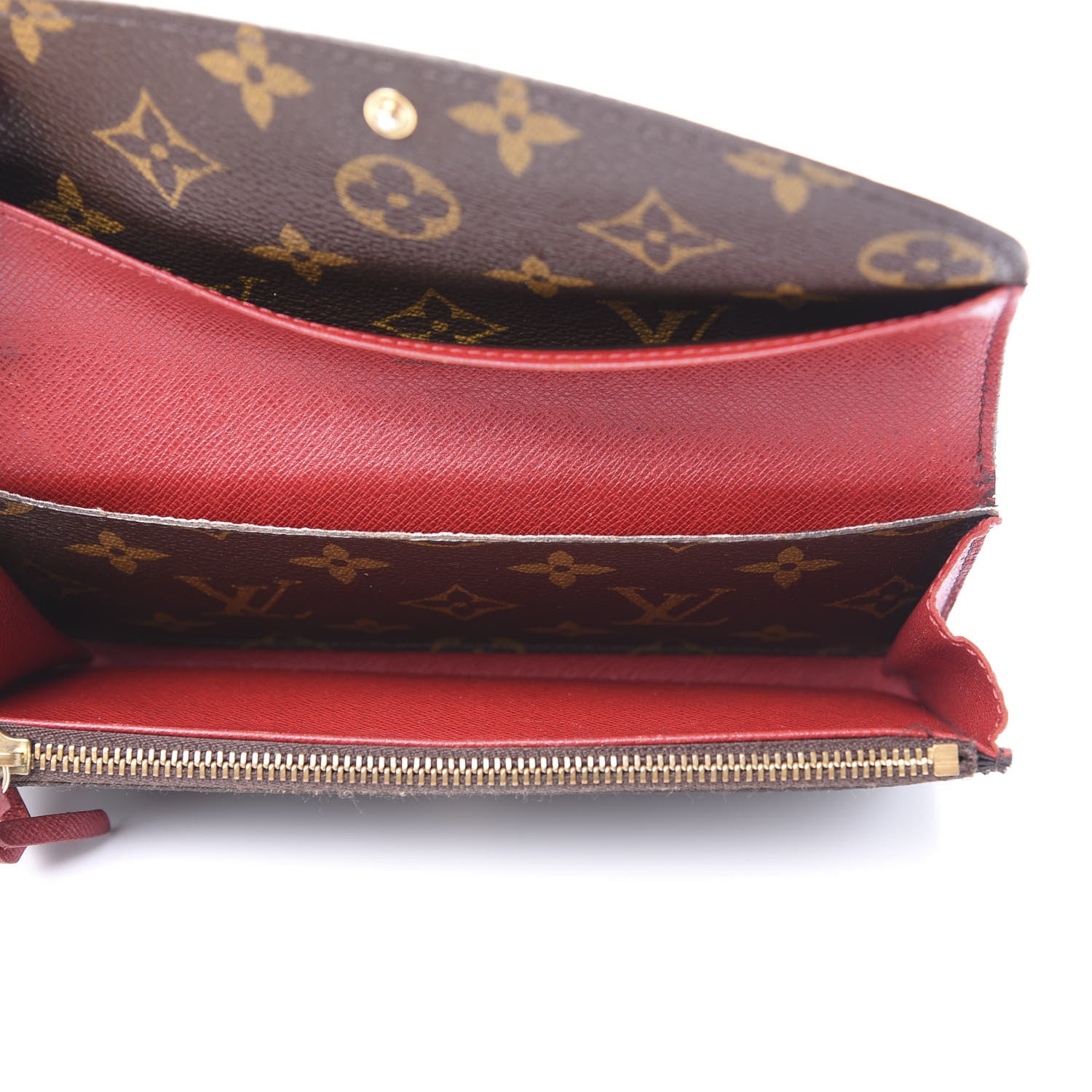 Louis Vuitton Monogram Emilie Wallet Red 5 of 14