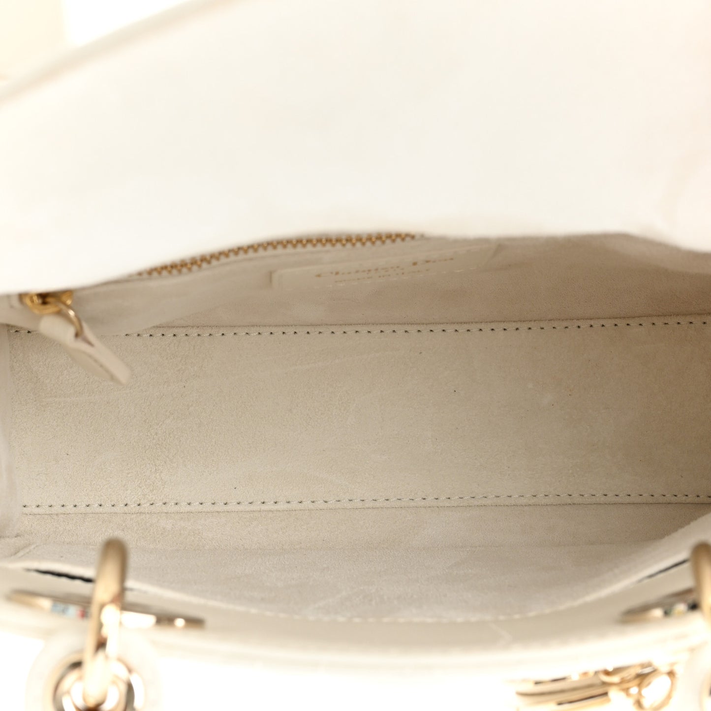 Lambskin Cannage Small My ABCDior Lady Dior White