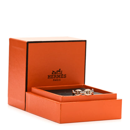 Hermes 18K Rose Gold PM Chaine d'Ancre Enchainee Ring 52 6 7 of 7