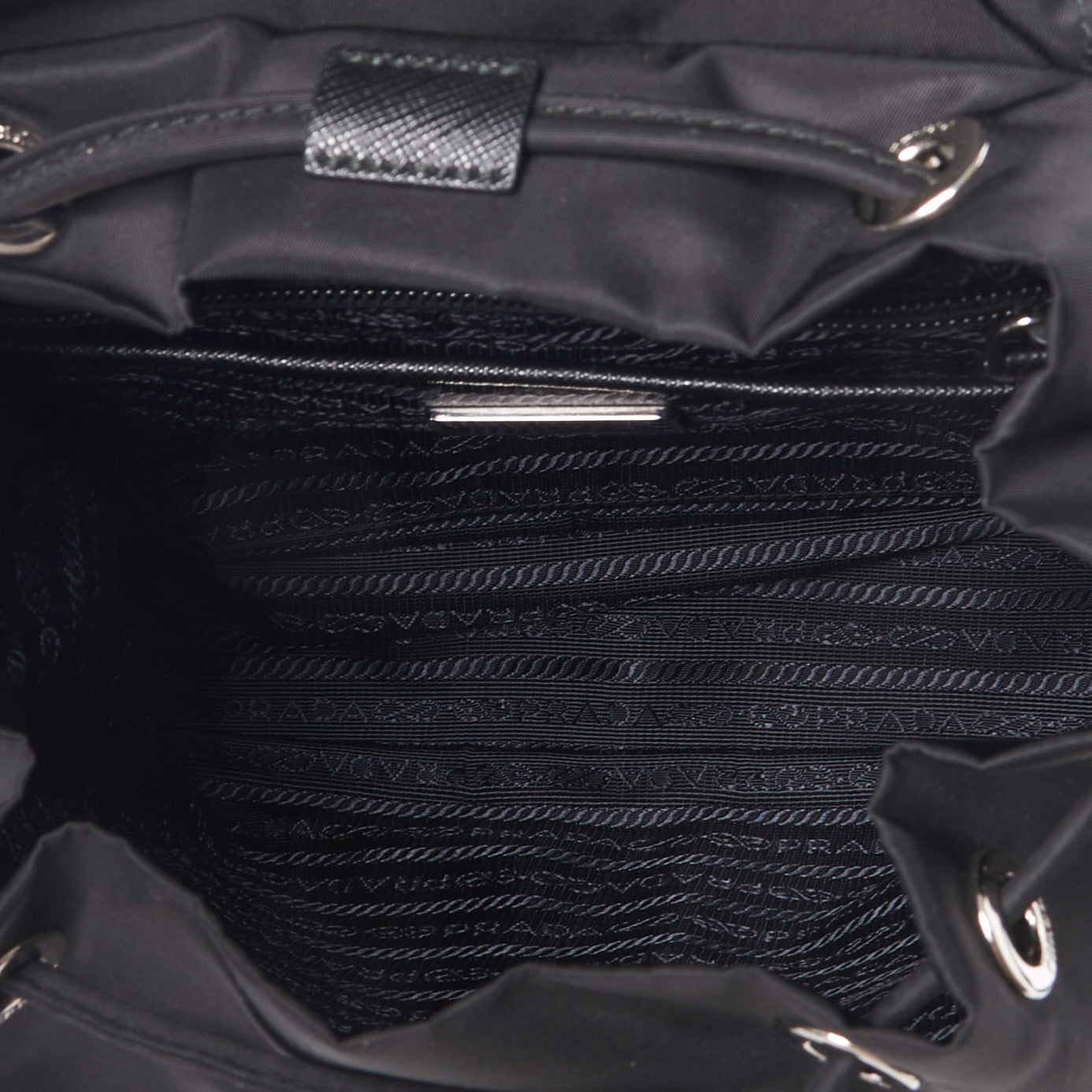 Prada Tessuto Nylon Saffiano Small Backpack Black 6 of 8