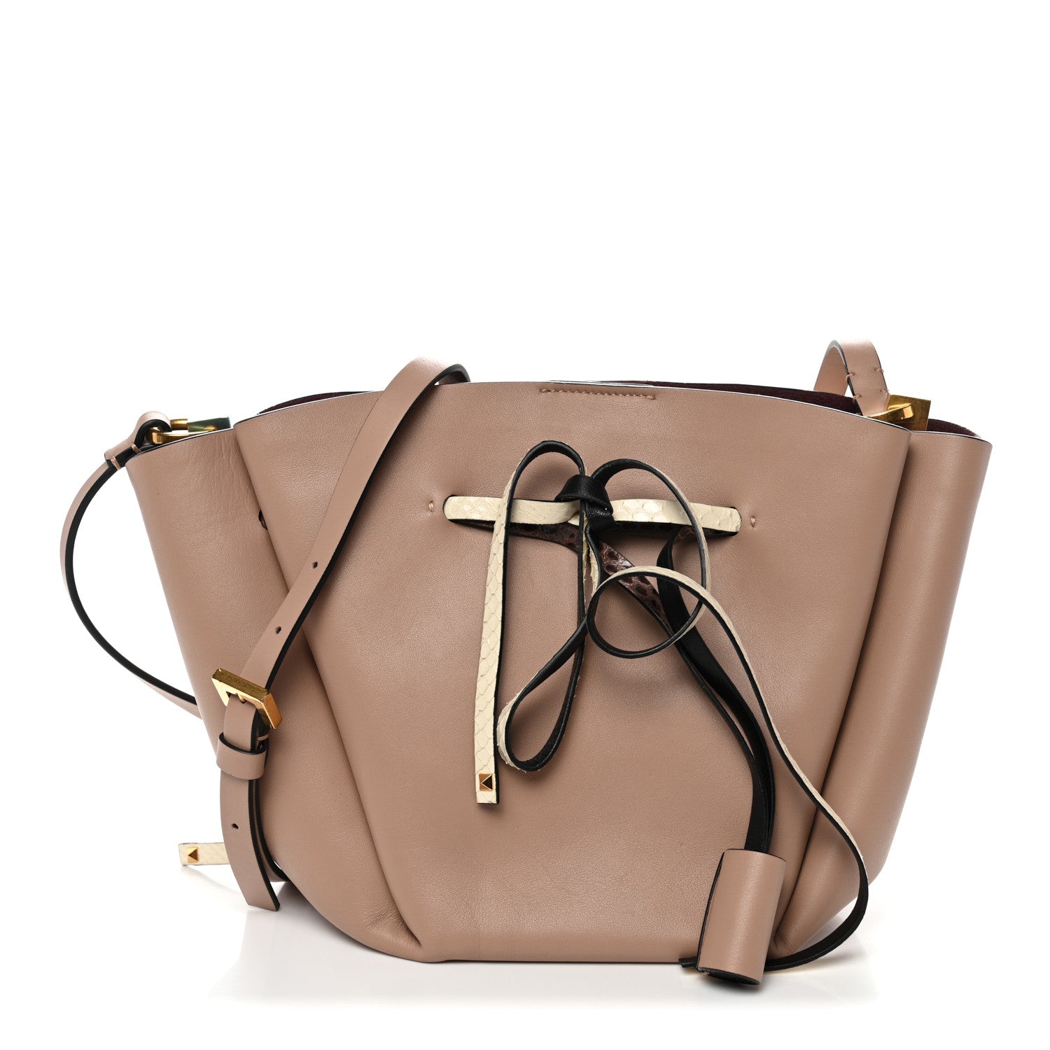 Valentino Garavani Vitello Ayers VLogo Bucket Bag Rose Cannelle 1 of 9