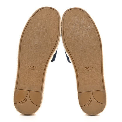Prada Denim Logo Espadrilles Sandals 37 Blue 5 of 9