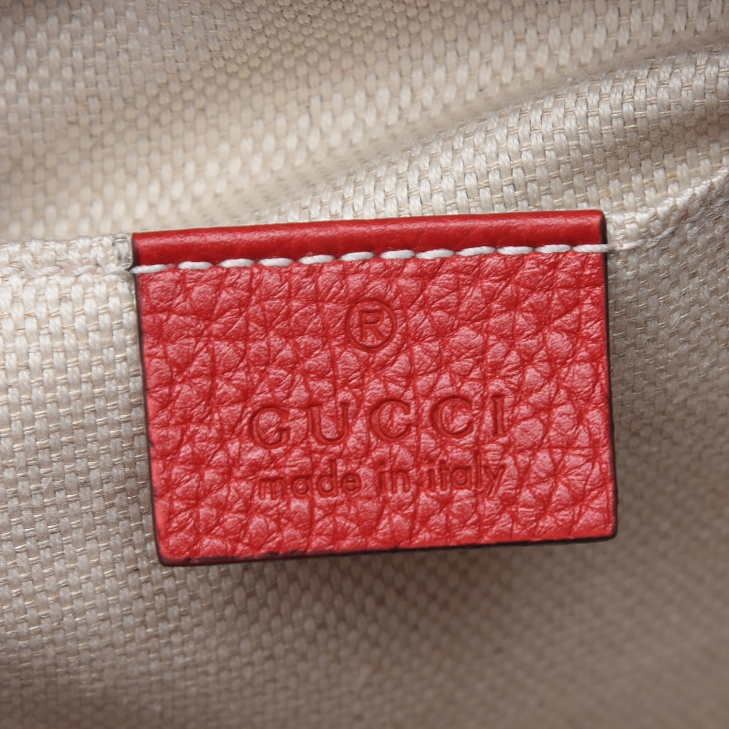 Gucci Pebbled Calfskin Small Soho Disco Bag Vibrant Red 6 of 8