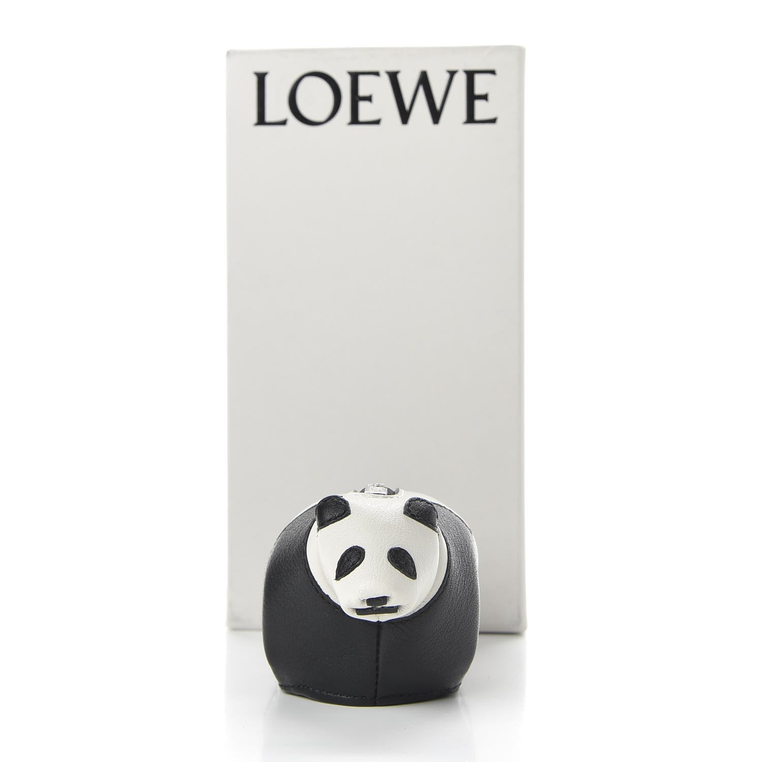 Loewe Calfskin Panda Coin Pouch Bag Charm Key Holder Black White 8 of 8