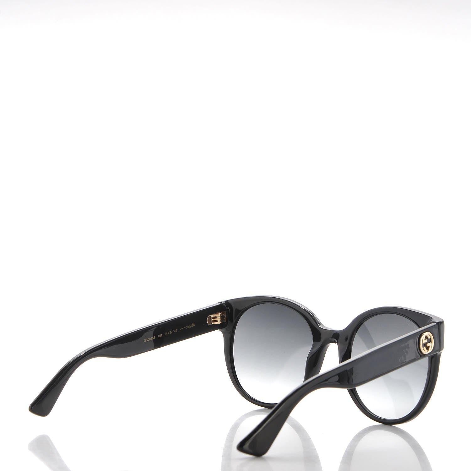 Gucci Acetate Round Sunglasses GG 0035S Black 4 of 8