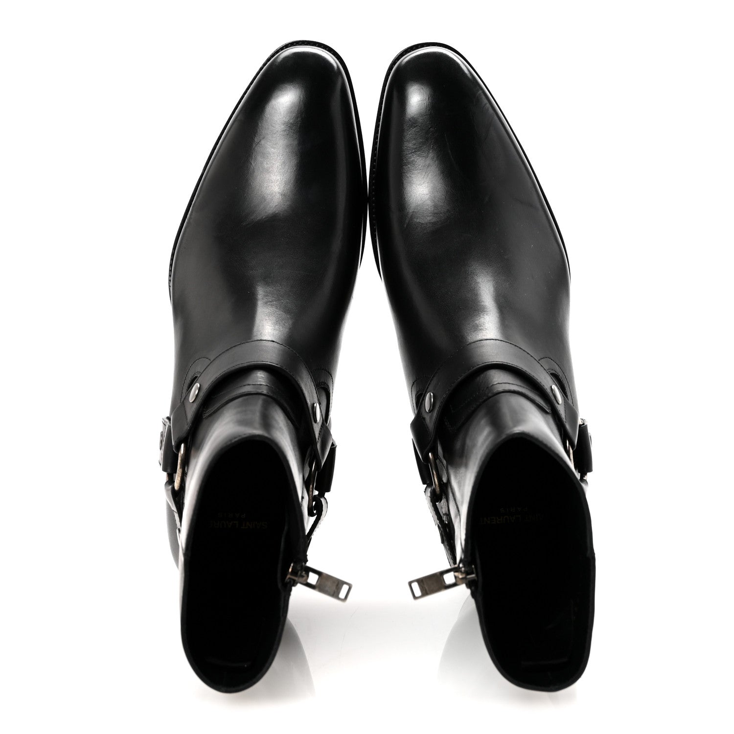Saint Laurent Calfskin Mens Wyatt Marrakesh Harness Ankle Boots 44 Black 2 of 10