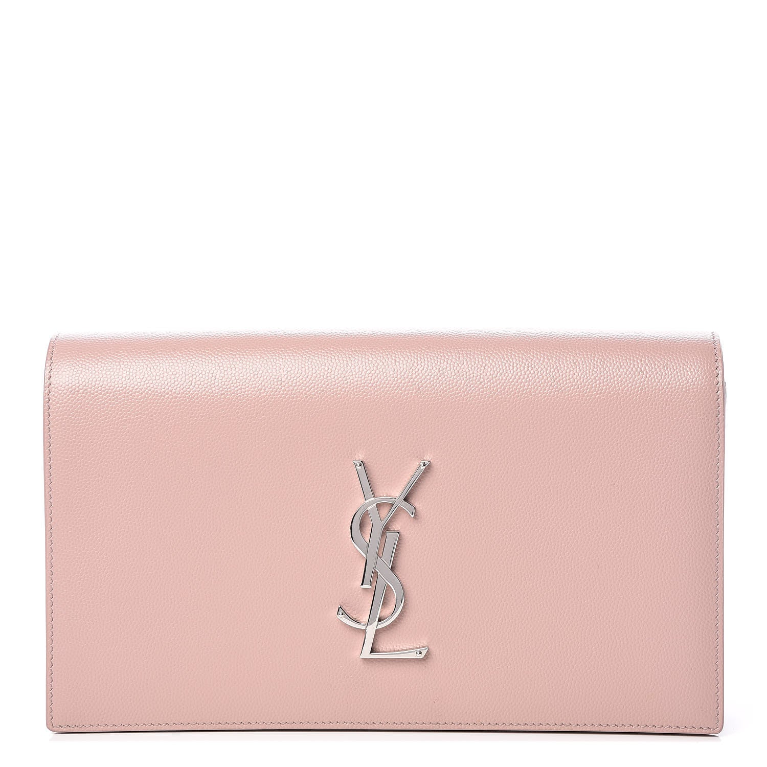 Saint Laurent Grain De Poudre Classic Kate Monogram Clutch Pale Pink 1 of 9