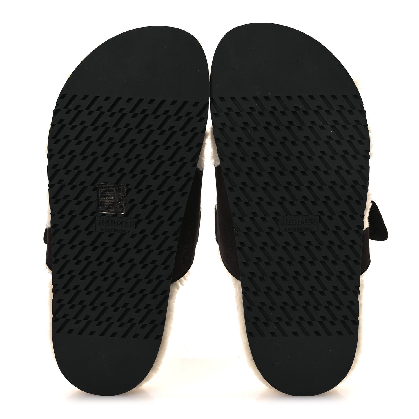 Suede Goatskin Woolskin Womens Chypre Sandals 38.5 Marron Ebene