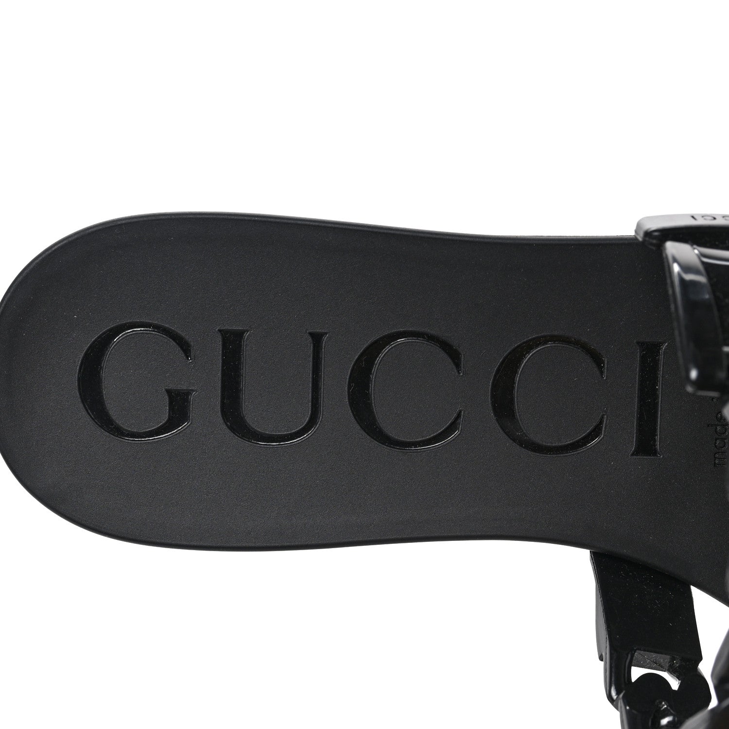 Gucci Rubber Womens Slide Sandals 38 Black 5 of 6