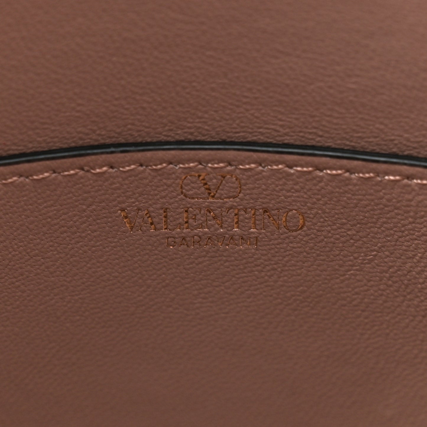 Calfskin Vlogo Small Loco Drawstring Bucket Bag Rose Cannelle
