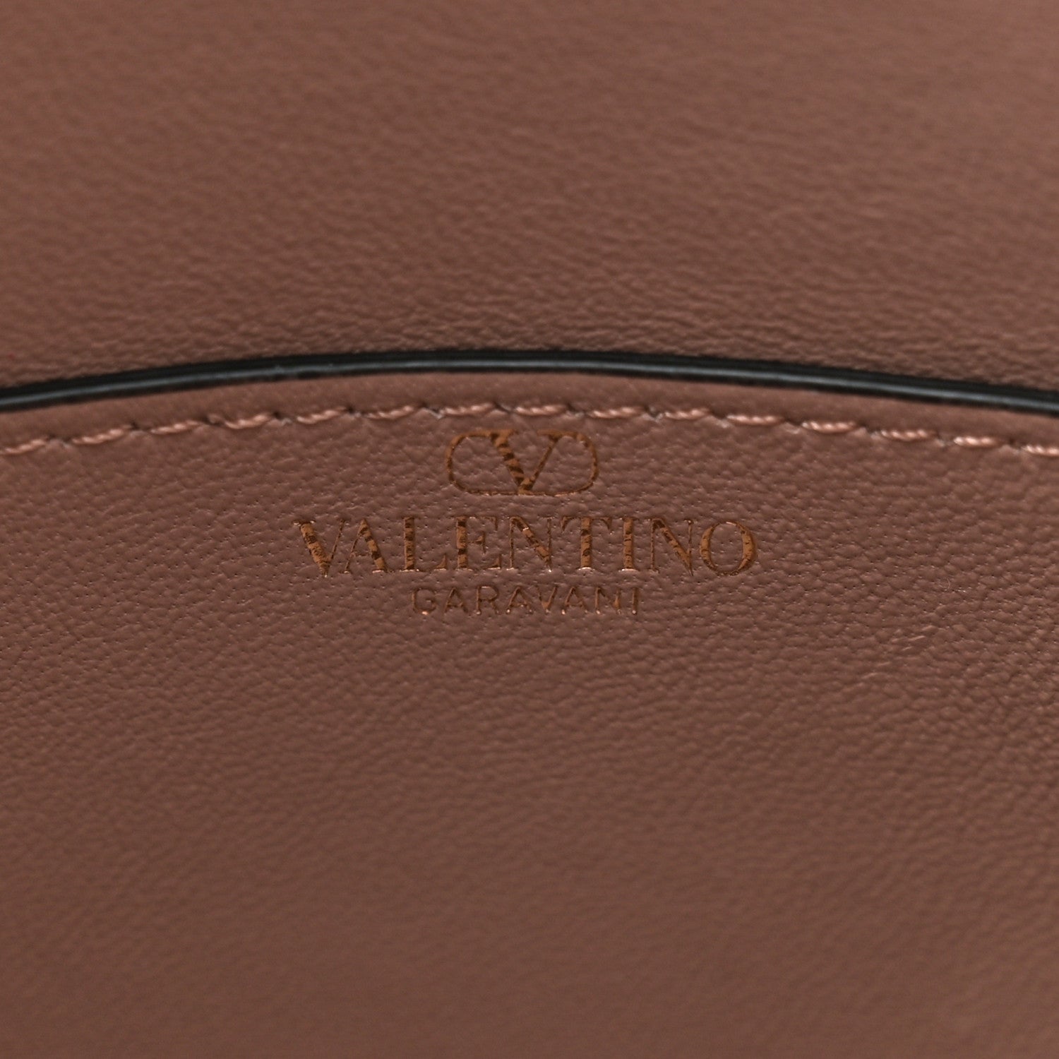 Valentino Garavani Calfskin Vlogo Small Loco Drawstring Bucket Bag Rose Cannelle 6 of 10