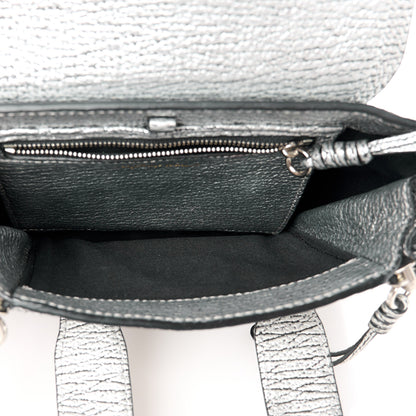 3.1 Phillip Lim Metallic Textured Calfskin Mini Pashli Satchel Black Silver 5 of 10