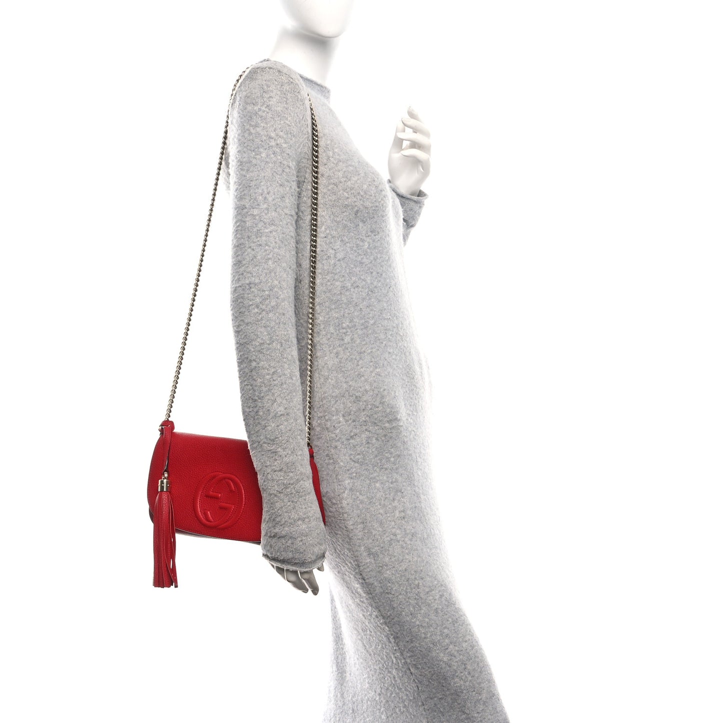 Pebbled Calfskin Medium Soho Flap Crossbody Tabasco Red