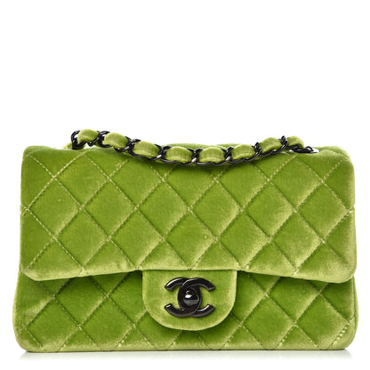 Chanel Velvet Quilted Mini Rectangular Flap Green 1 of 10