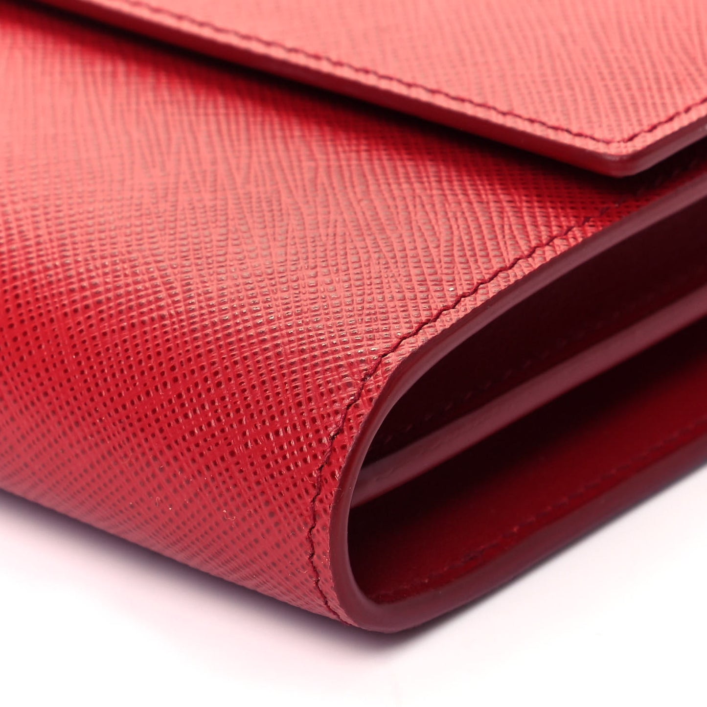 Saffiano Wallet With Shoulder Strap Fuoco