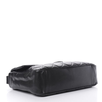 Chanel Glazed Caviar Large Nature Flap Bag Black 4 of 11