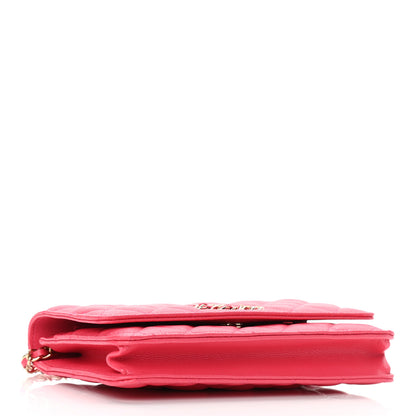 Chanel Caviar Quilted French New Wave Chain CC Wallet On Chain WOC Pink 4 of 13