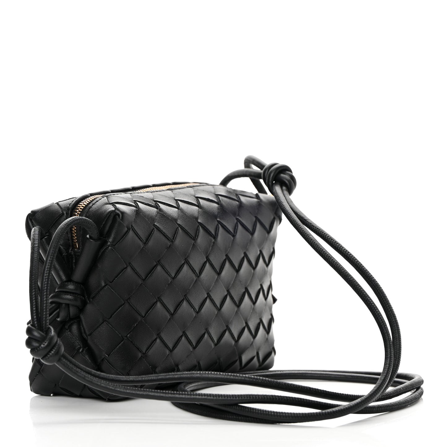 Nappa Intrecciato Mini Loop Camera Bag Black
