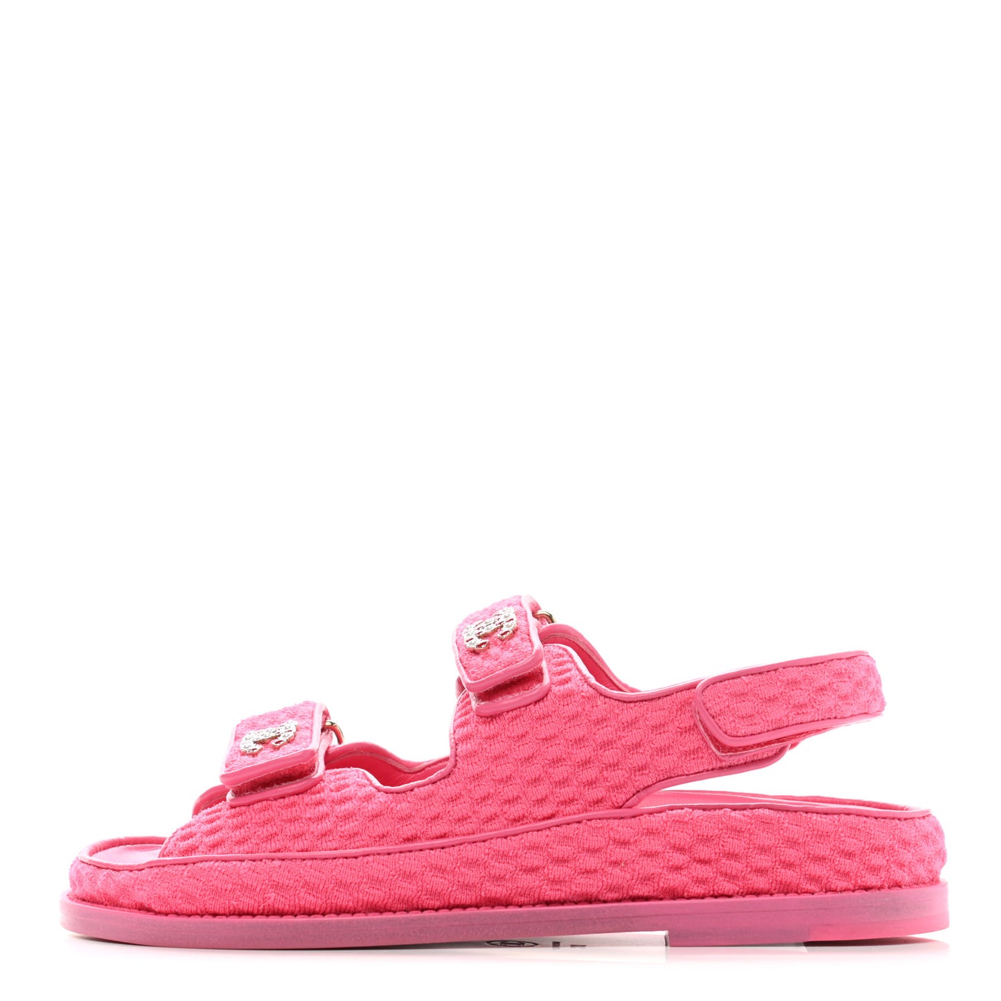 Knit Fabric Velcro Dad Sandals 37 Pink