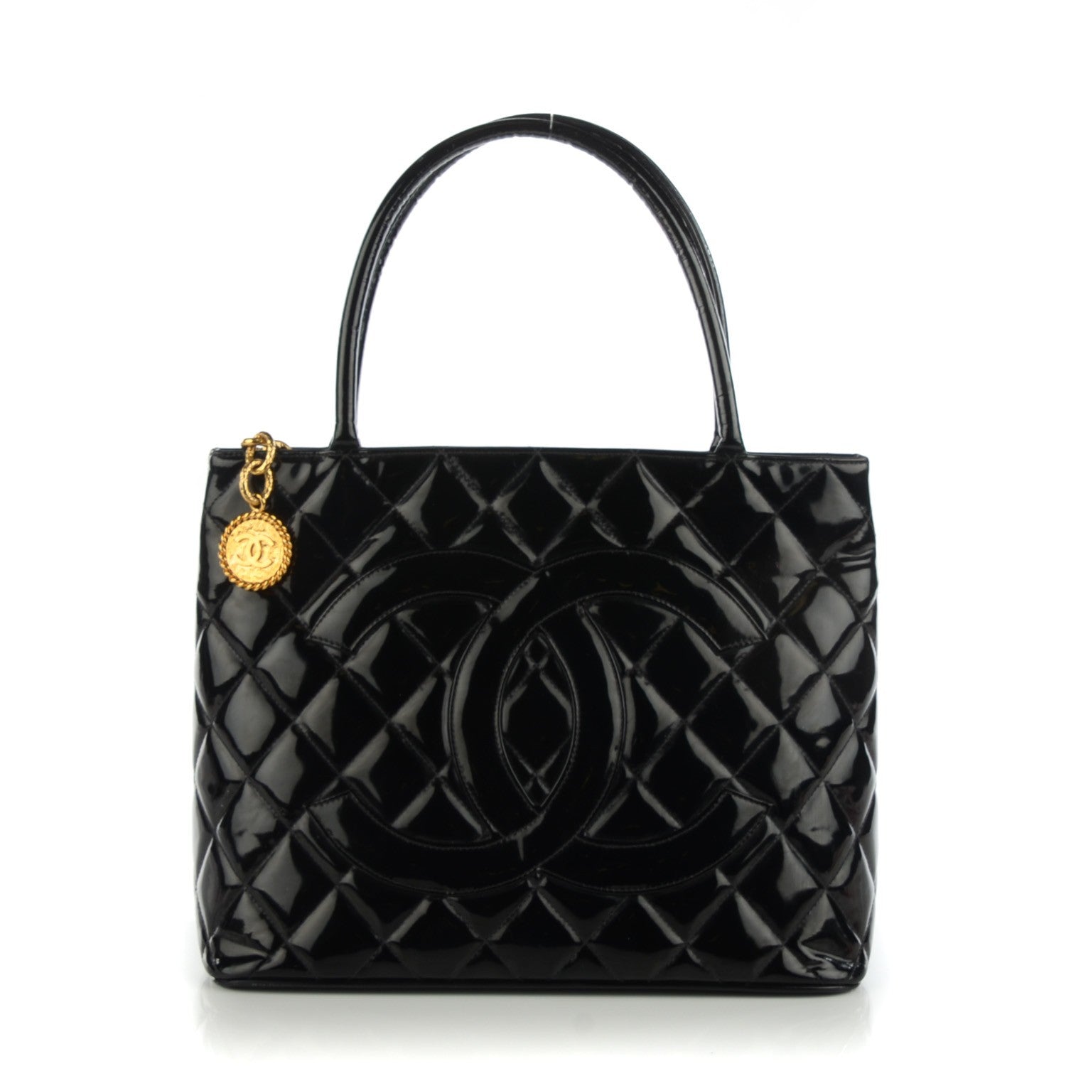Chanel Patent Medallion Tote Black 1 of 9